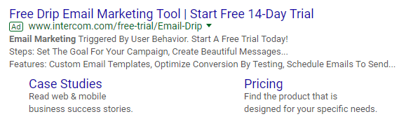 extensiones de anuncios de búsqueda pagados