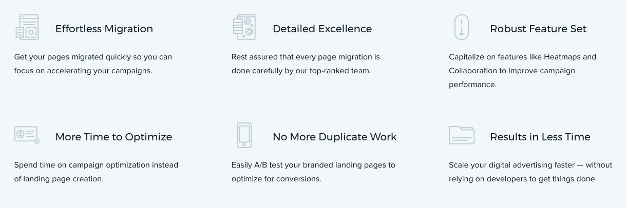 benefícios da migração de página