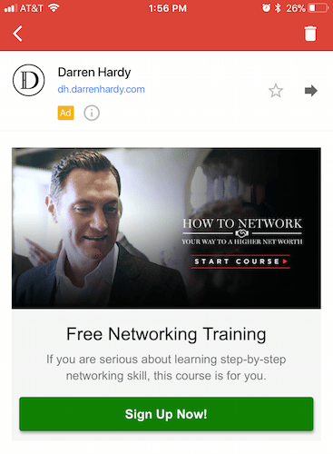 Anúncios do Gmail para celular expandidos