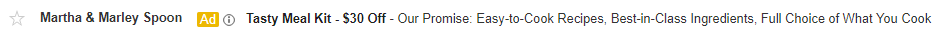 Exemplo de anúncios do Gmail Martha Stewart