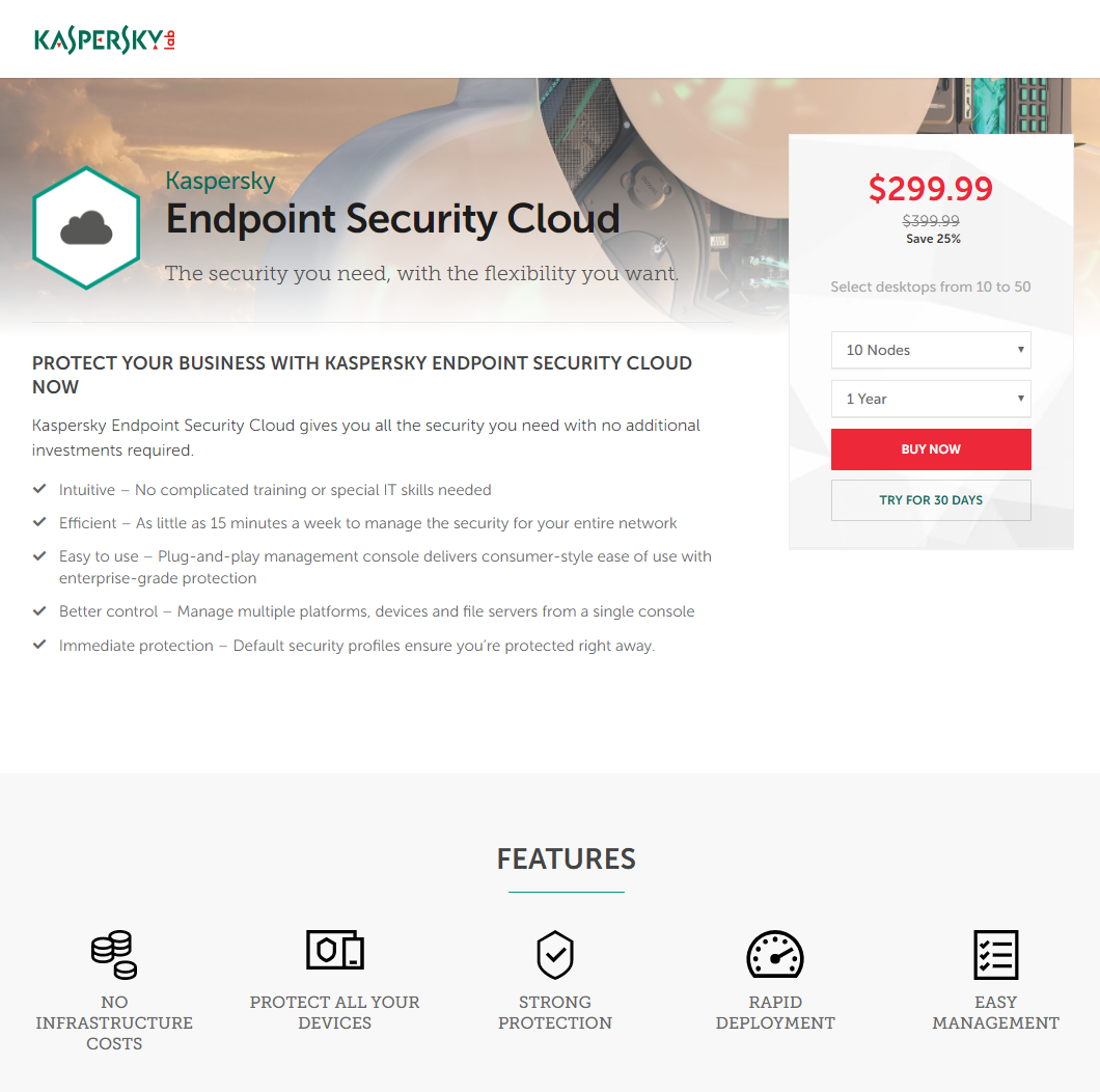 безопасность целевых страниц после клика Kaspersky