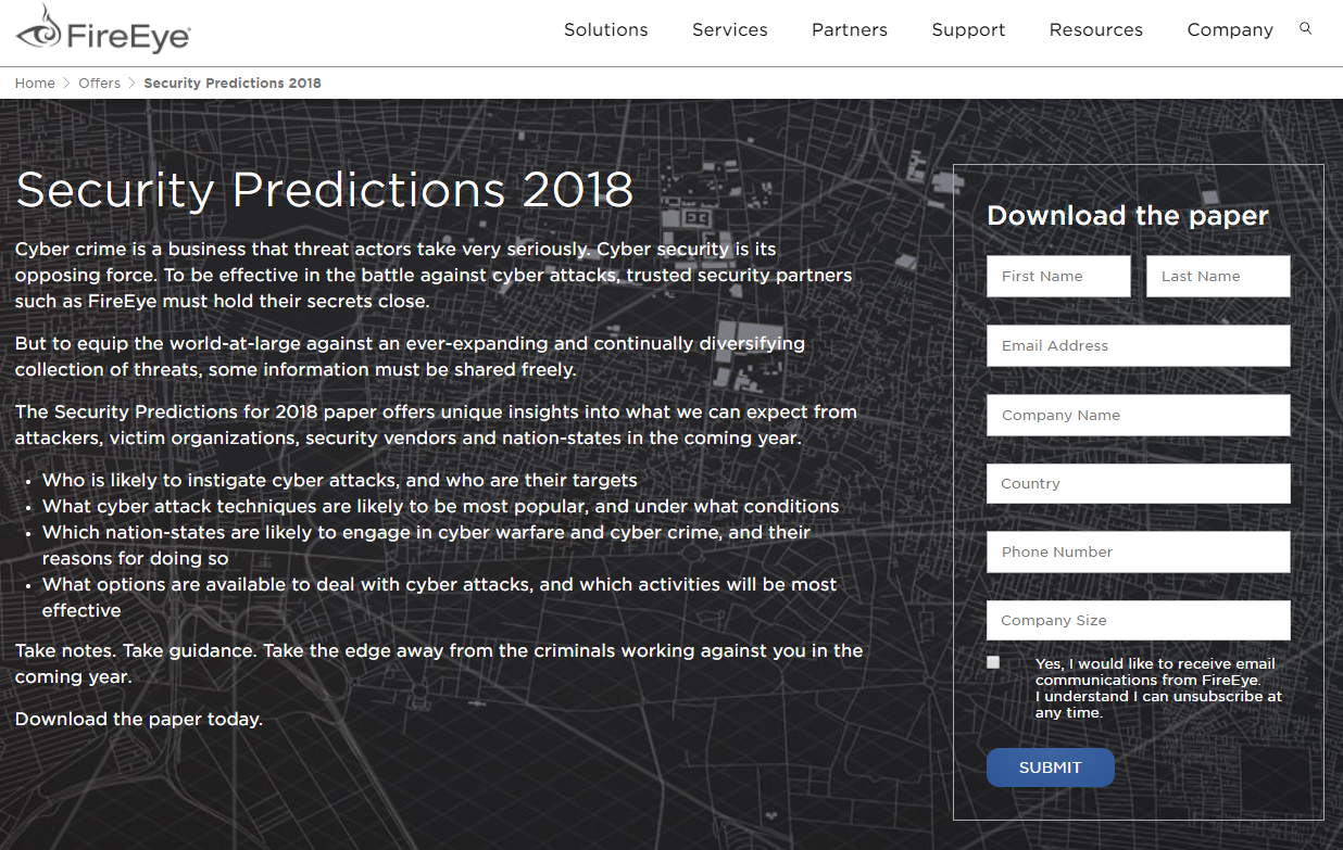 безопасность целевых страниц после клика FireEye