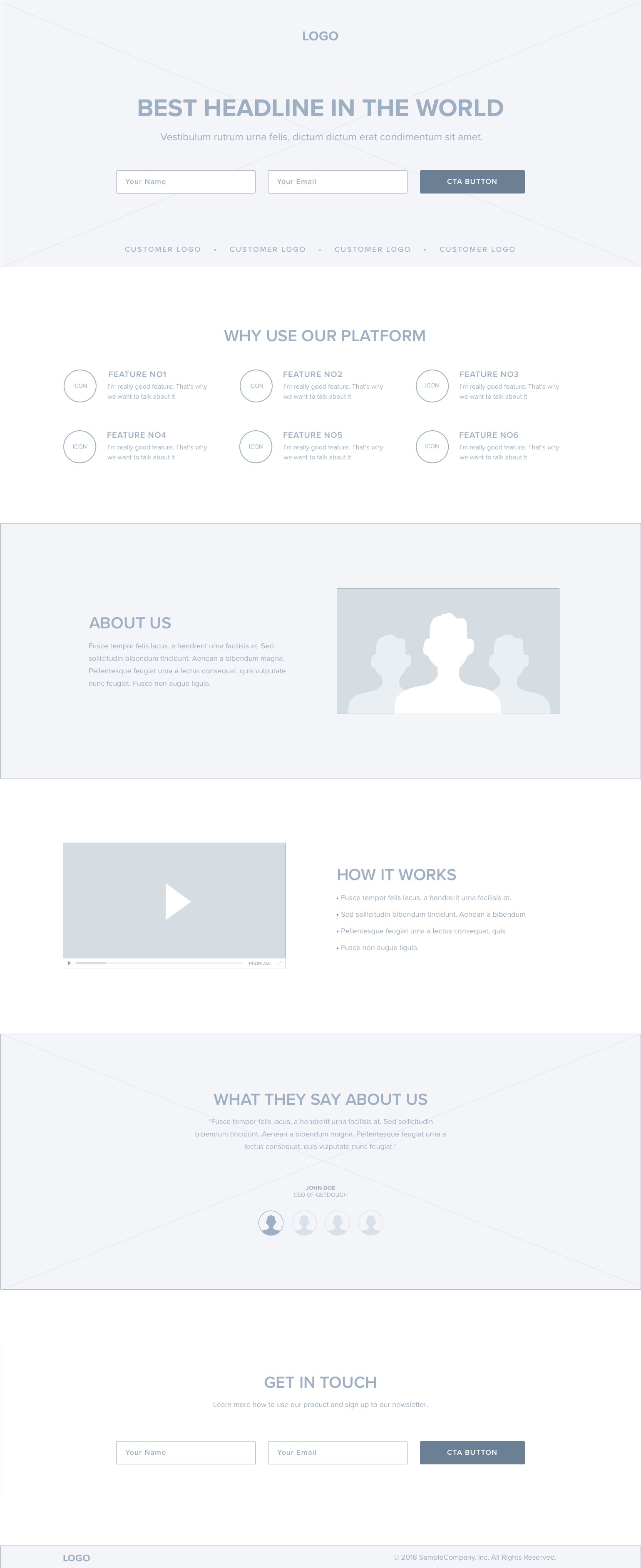 클릭 후 방문 페이지 와이어프레임 예제 Long