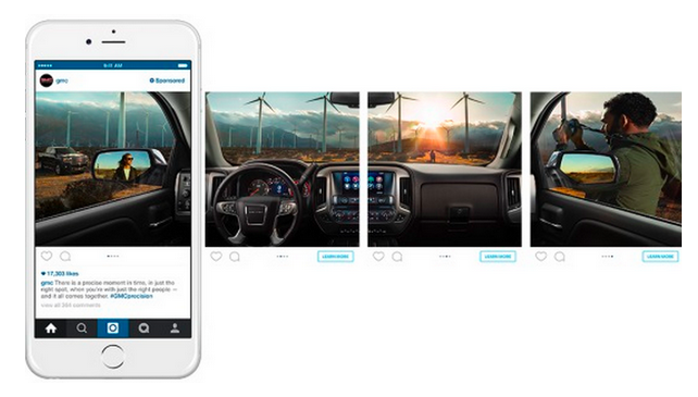 Immagine lunga degli annunci carosello di Facebook