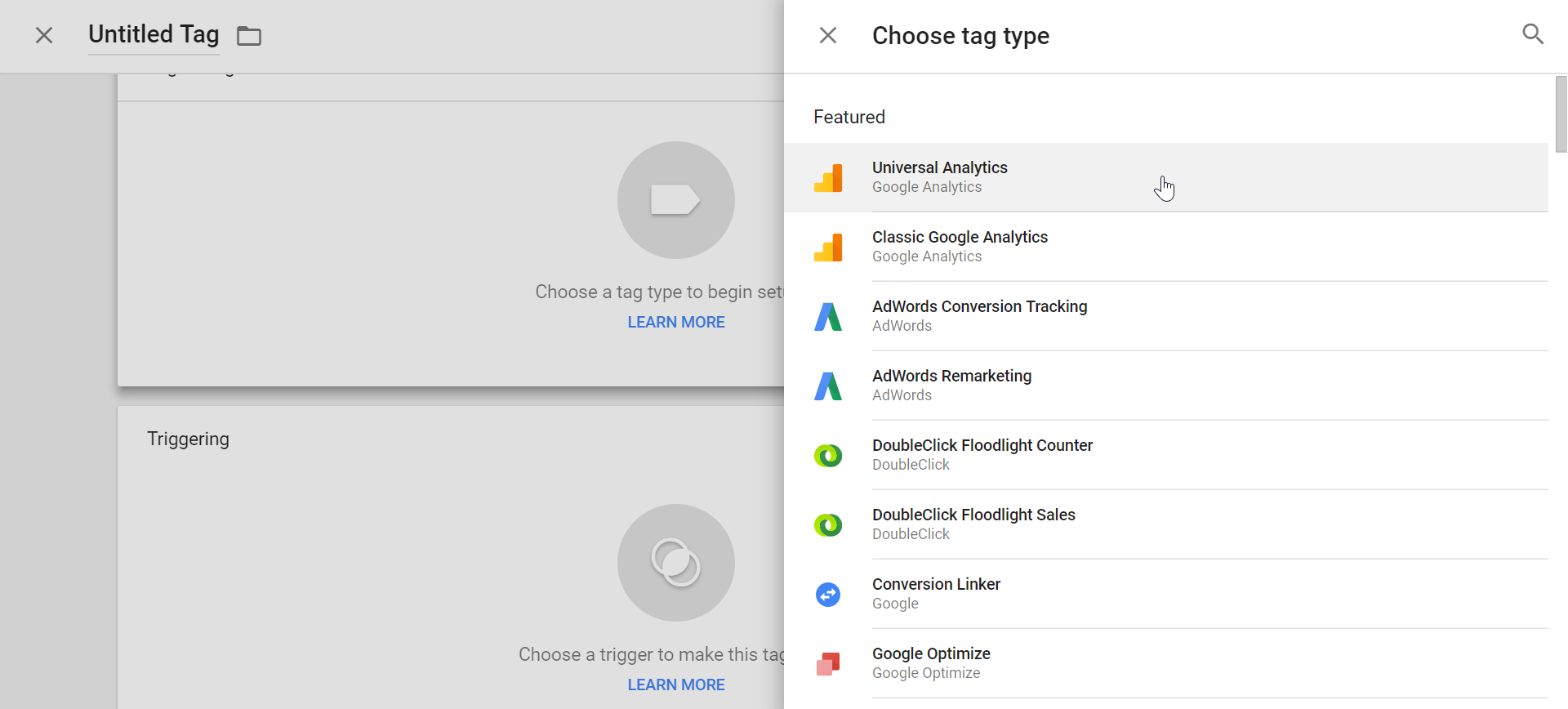 Google Etiket Yöneticisi örnek etiketi