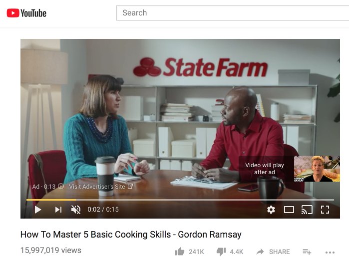 пример рекламы в начале ролика