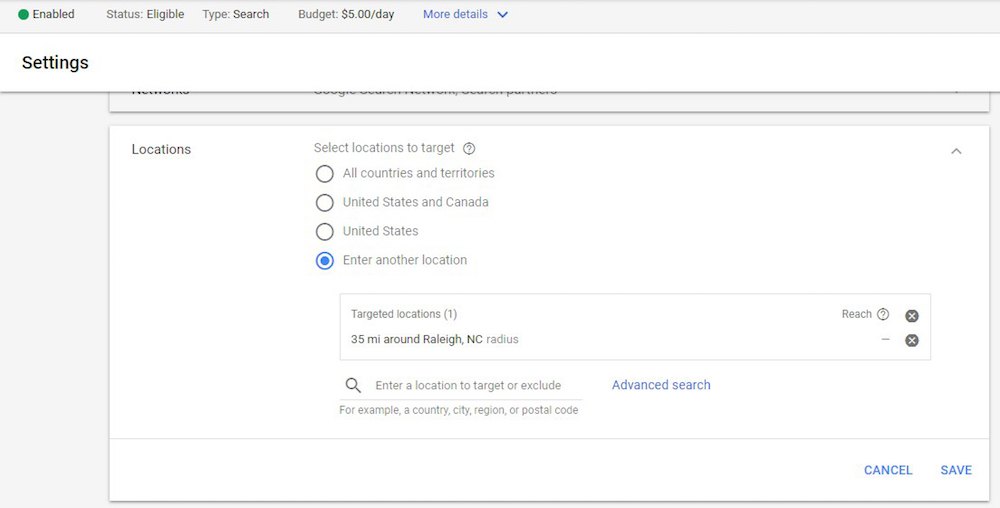 استهداف AdWords للتوسع في السوق