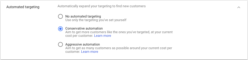 Representación visual entre focalización conservadora y agresiva