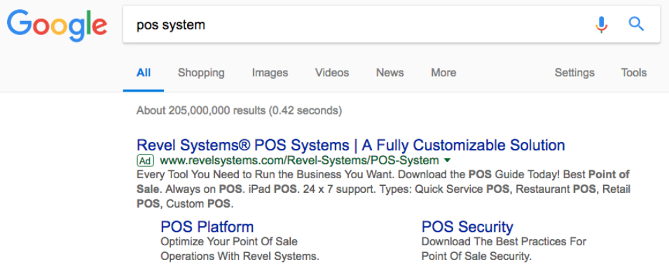 маркетинговая сегментация Revel Google ad
