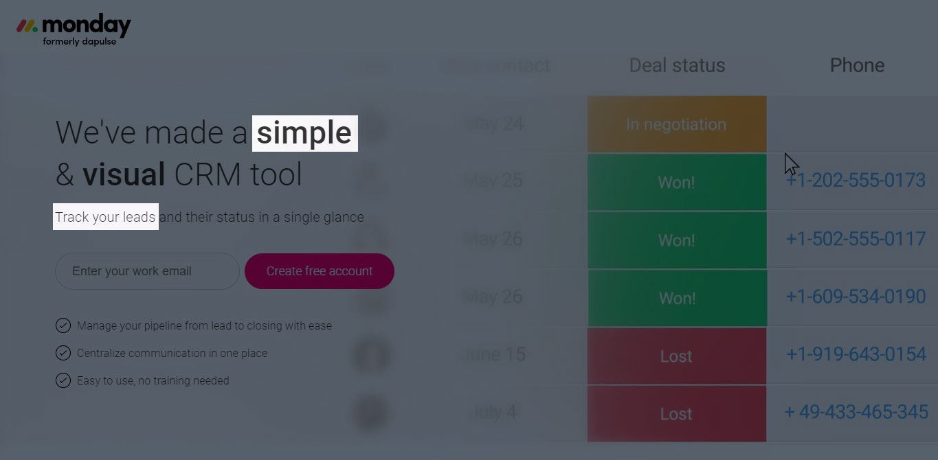 wiadomość PCO agencji pasuje do strony docelowej po kliknięciu