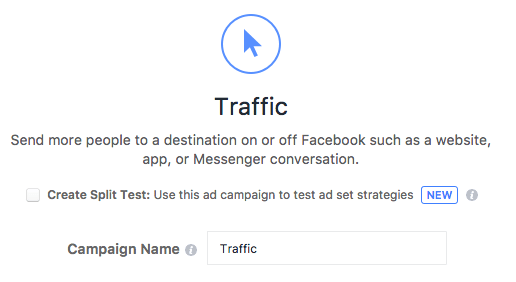 Captura de tela mostrando como aplicar um nome de campanha no Facebook após selecionar o objetivo