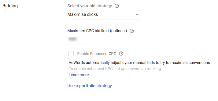 selecione a estratégia de lances para a campanha de publicidade gráfica do Goolge Ads