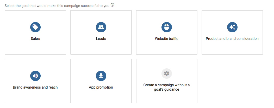 selecionar a meta da campanha no Google Ads