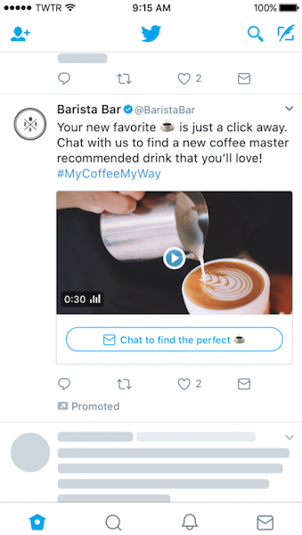 o afacere nouă conduce carduri de mesaje Twitter