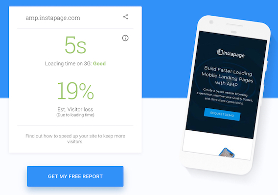 outils de vitesse de page test AMP