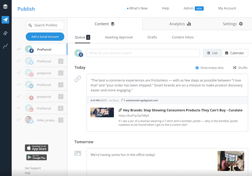 маркетинговые поставщики Buffer