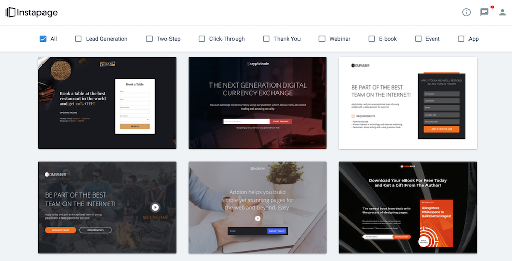 เทมเพลตหน้า Landing Page ของ Instablocks หลังการคลิก