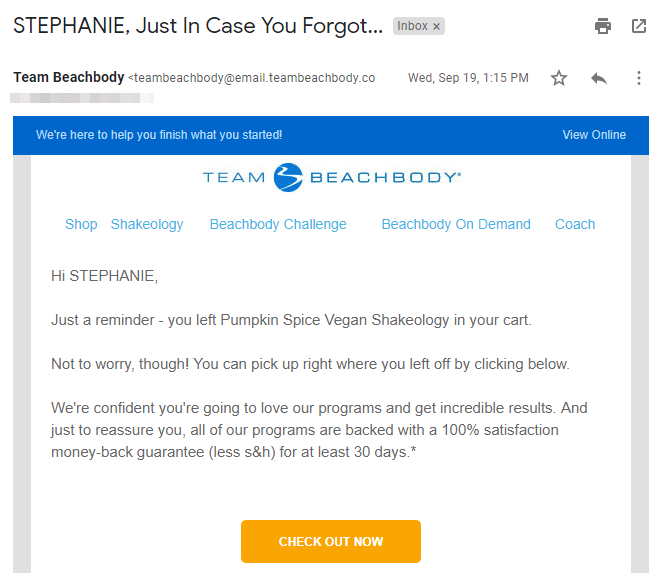 メールドリップキャンペーン放棄カート