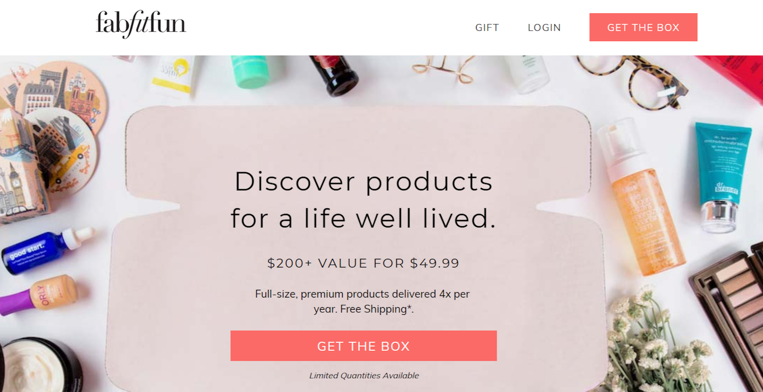 ตัวอย่างหน้า Landing Page ของอีคอมเมิร์ซหลังการคลิก Fabfitfun