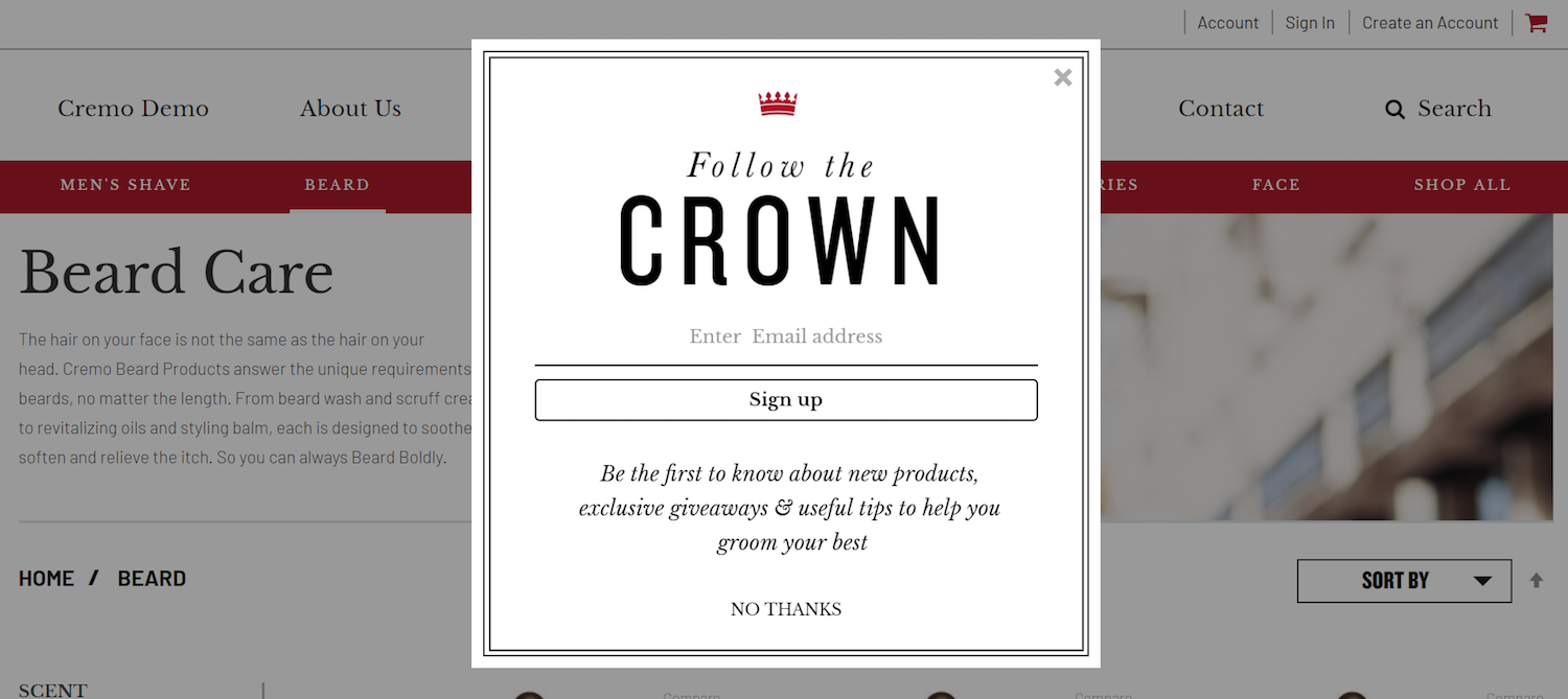 โพสต์คลิก Landing Page อีคอมเมิร์ซ Crown