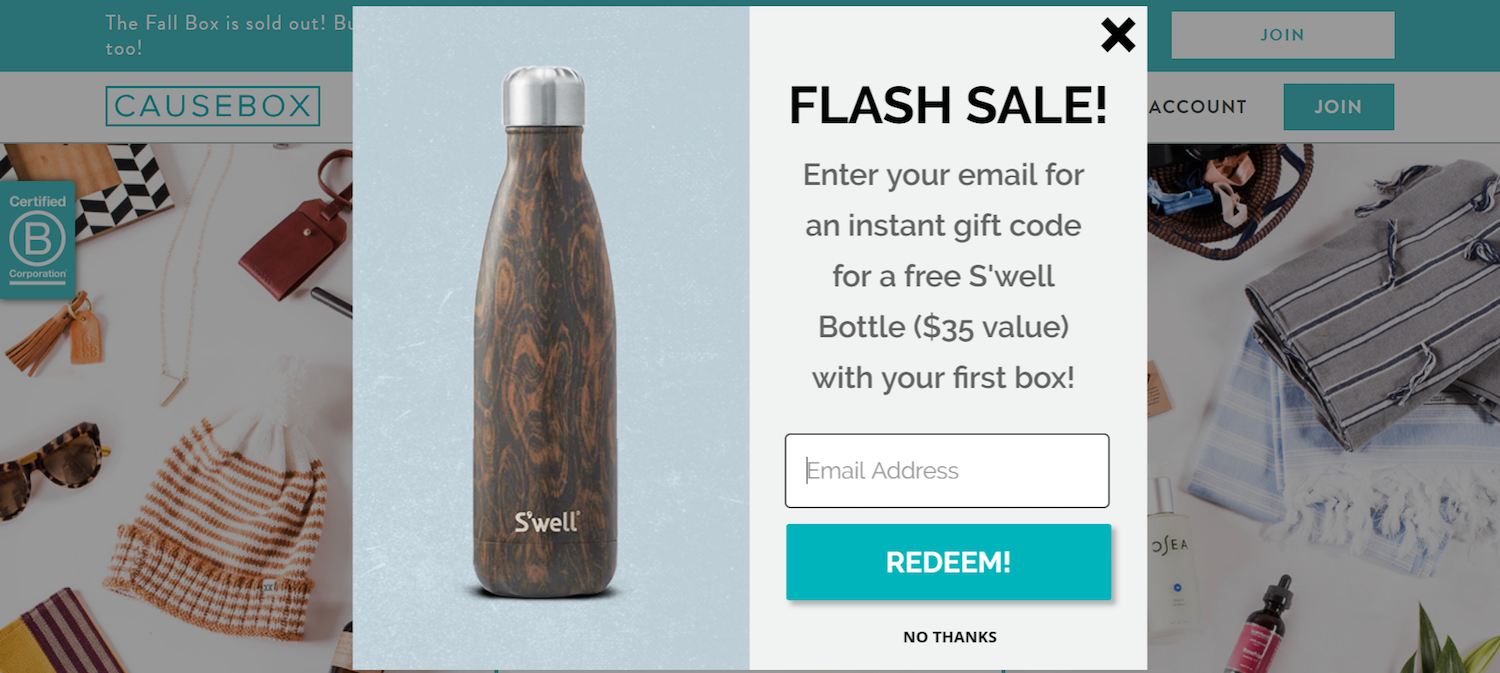 หน้า Landing Page หลังคลิกอีคอมเมิร์ซที่ดีที่สุด Causebox