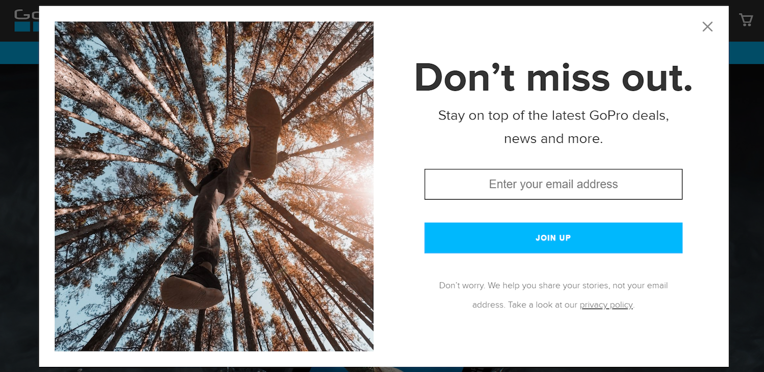 หน้า Landing Page หลังคลิกของอีคอมเมิร์ซ GoPro