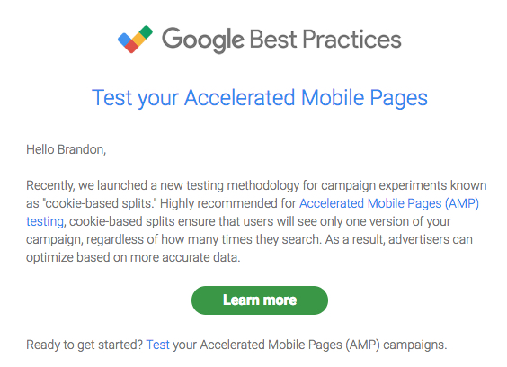 testowe strony AMP Google