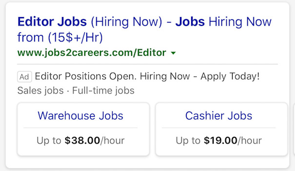 Estensioni di prezzo per dispositivi mobili degli annunci di testo di Bing