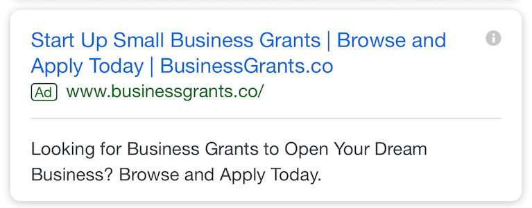 disposizione del titolo degli annunci di testo