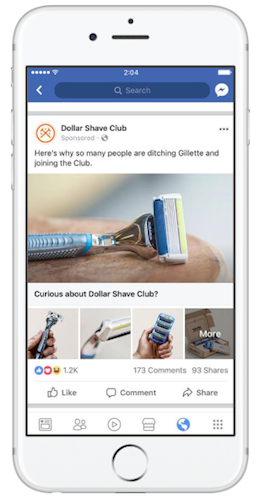Collection Facebook Dollar Shave Club