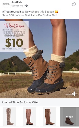 Le format de la collection Facebook génère une intention