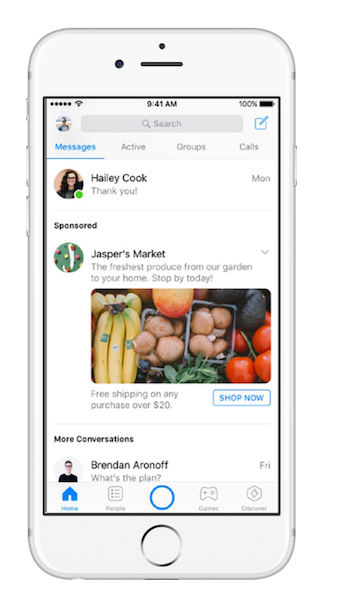 Facebook formate les publicités Messenger