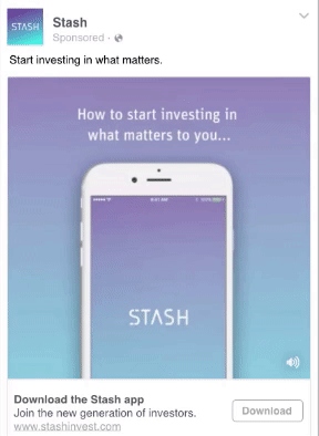 Vídeo en formato de presentación de diapositivas de Facebook