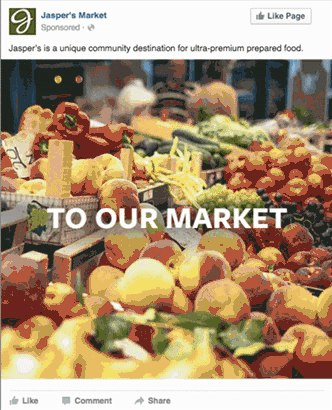 Ejemplo de formato de presentación de diapositivas de Facebook