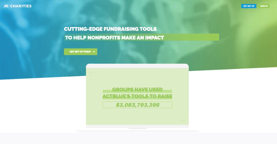 ActBlue 選舉點擊後登陸頁面