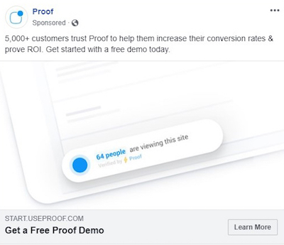 Facebookリンク広告スポンサーの例