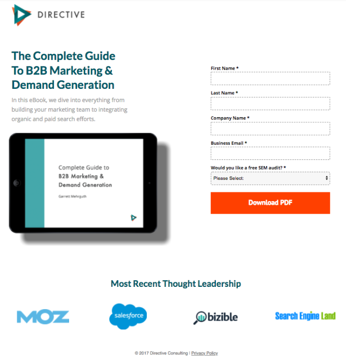 LinkedIn 电子书案例研究点击后登录页面