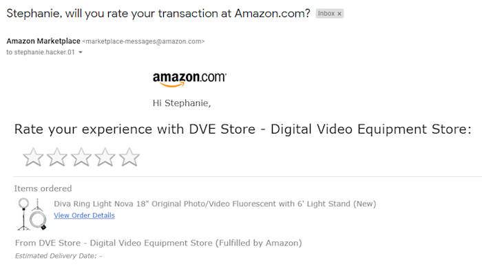 satu-ke-satu email Amazon