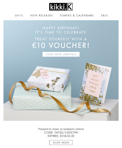 e-mail pentru ziua de naștere a comerțului electronic