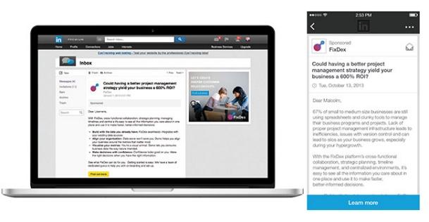 Iklan Dinamis LinkedIn disponsori InMail