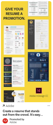 Pinterestはピンを宣伝しましたAdobe