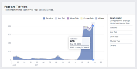 Facebook Insights 页面访问量