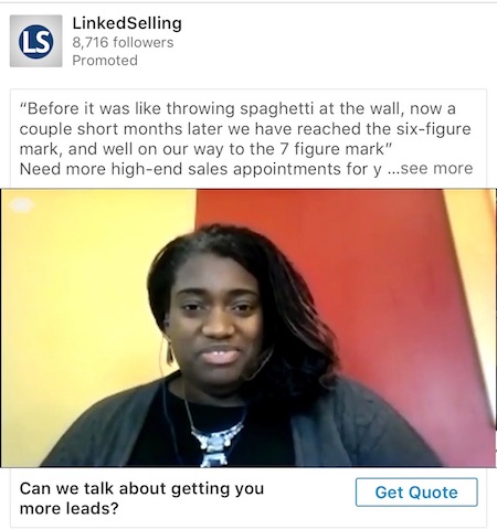 Exemplu promovat de anunțuri video LinkedIn