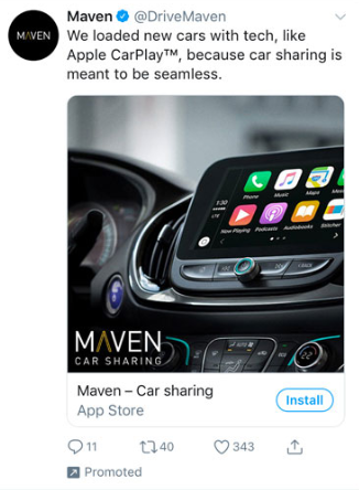 Anunțuri de instalare a aplicației Twitter