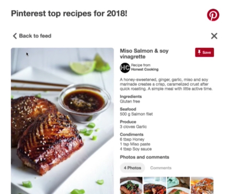 อีเมล Google AMP Pinterest pin แบบละเอียด