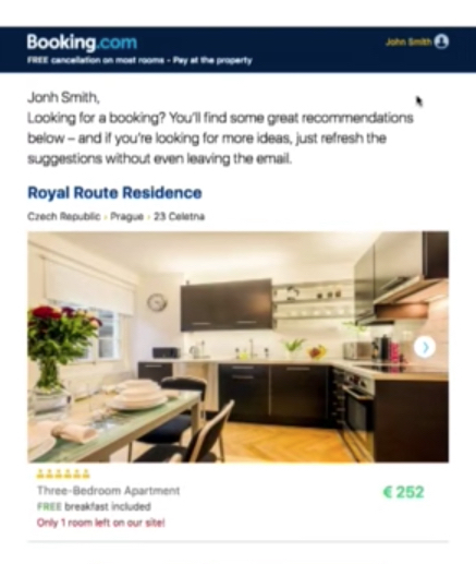 AMP สำหรับตัวอย่างการจองอีเมล