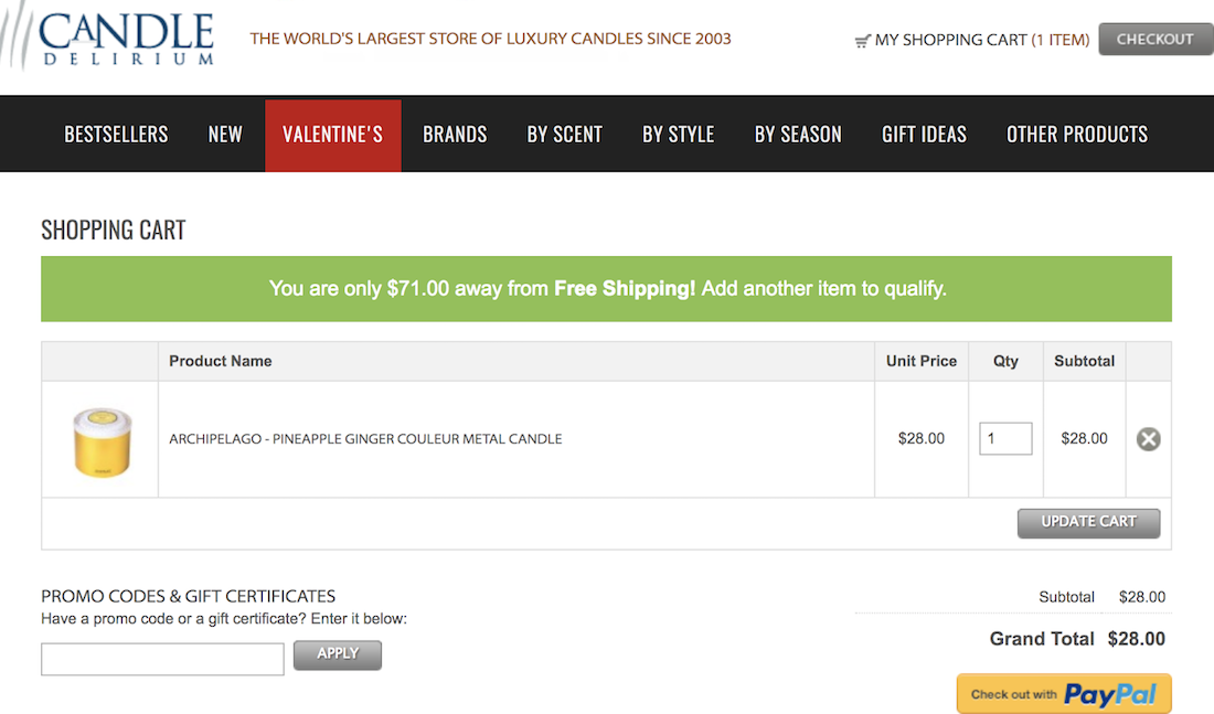 checkout per la personalizzazione del sito web