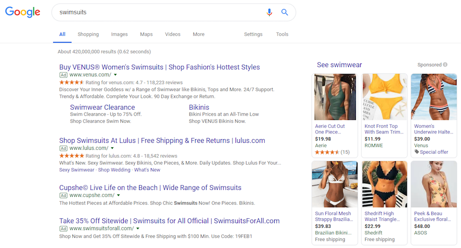 商品リスト広告のサイドプレースメント