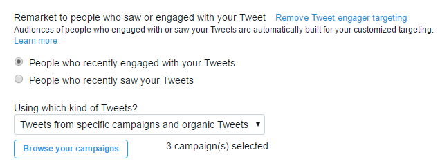 Opzioni di remarketing di annunci di Twitter e annunci di Facebook