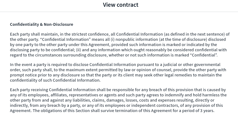 clauza de confidențialitate a acordului agenției de marketing